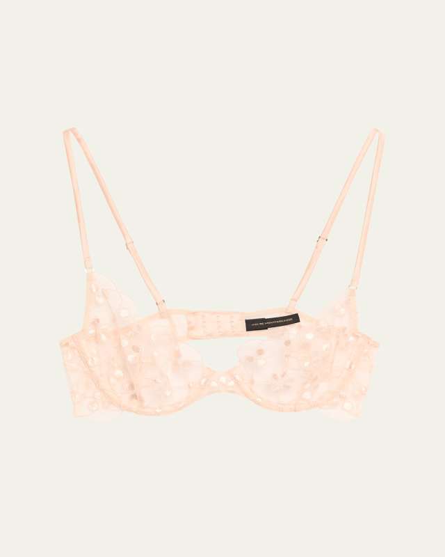 Rosette Embroidered Demi Bra